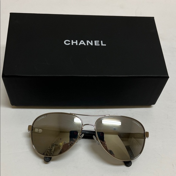 Chanel Metallic Aviator Sunglasses